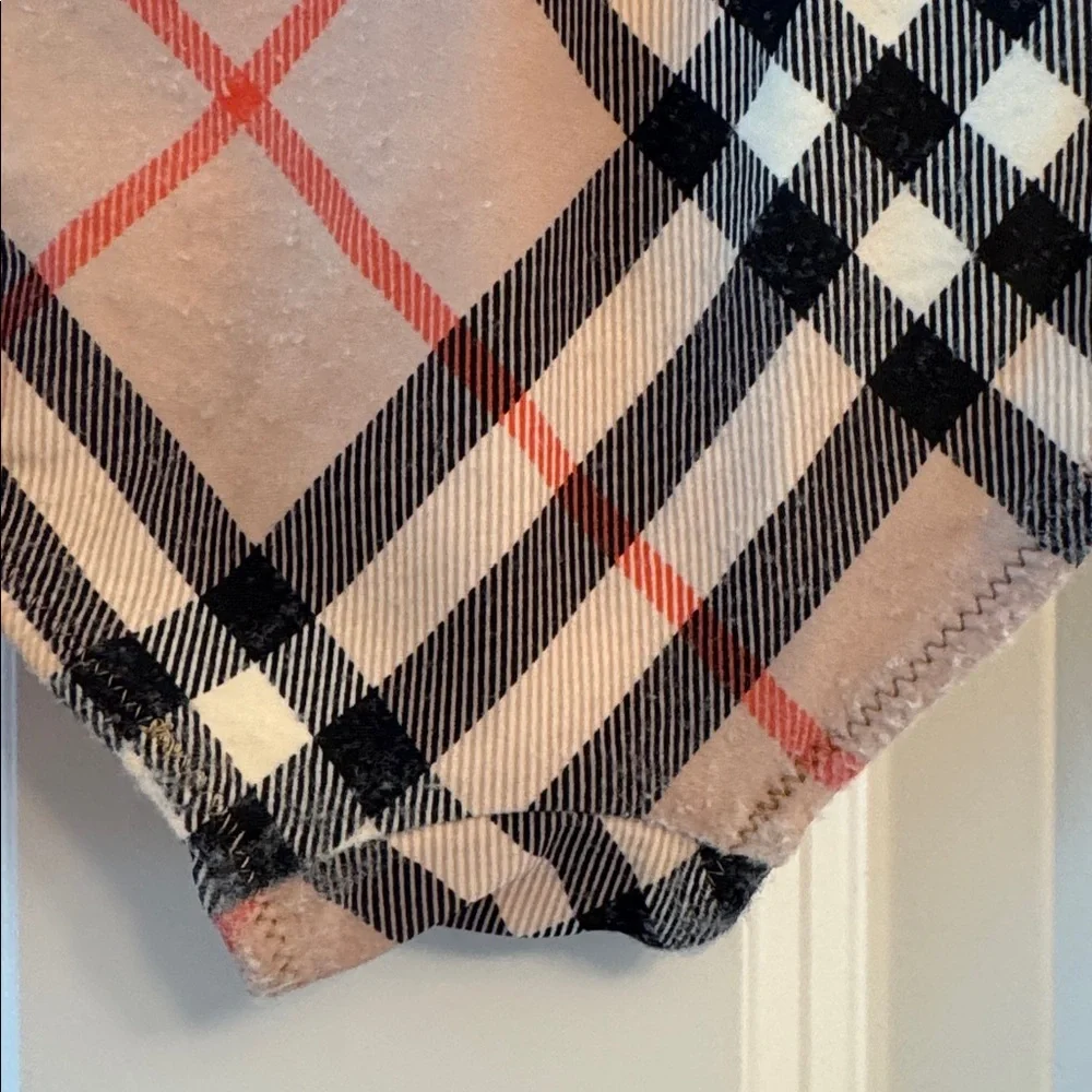Burberry Girls Fern One-Shoulder Ruffle Swimsuit - Beige Plaid. Size 3T.